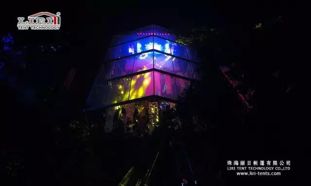 dim light of night transparent tent
