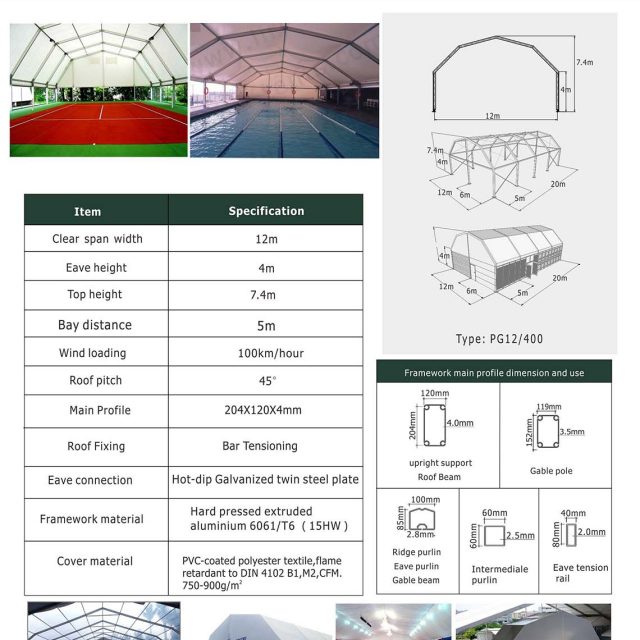 12m Span Polygon tent