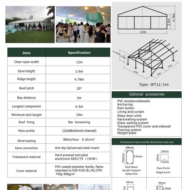 12m Span Small Tent WT