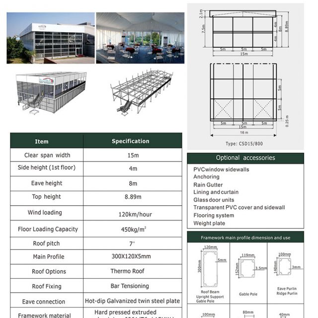 15m Span Cube Double Decker