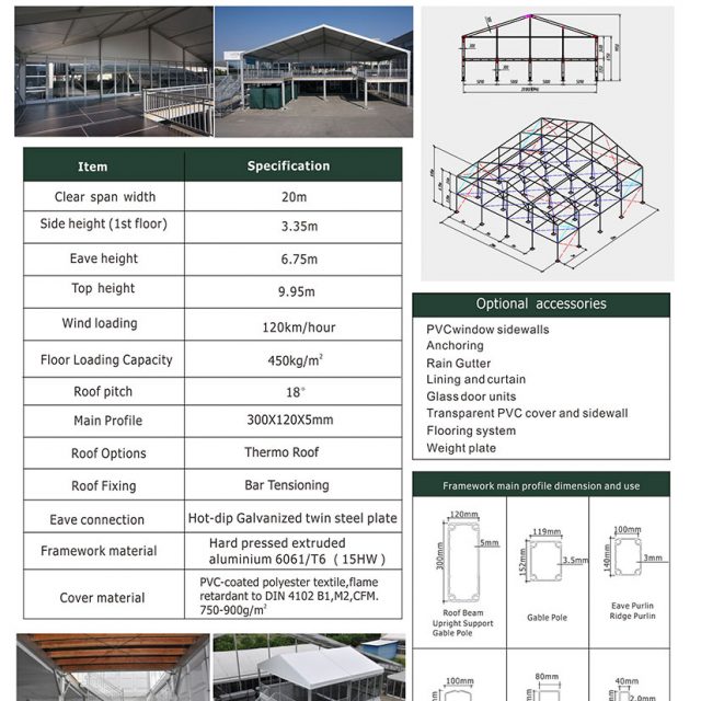20m Span Double Decker Tent