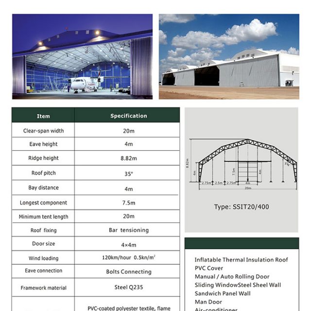 20m Span Steel Structure Industrial Tent