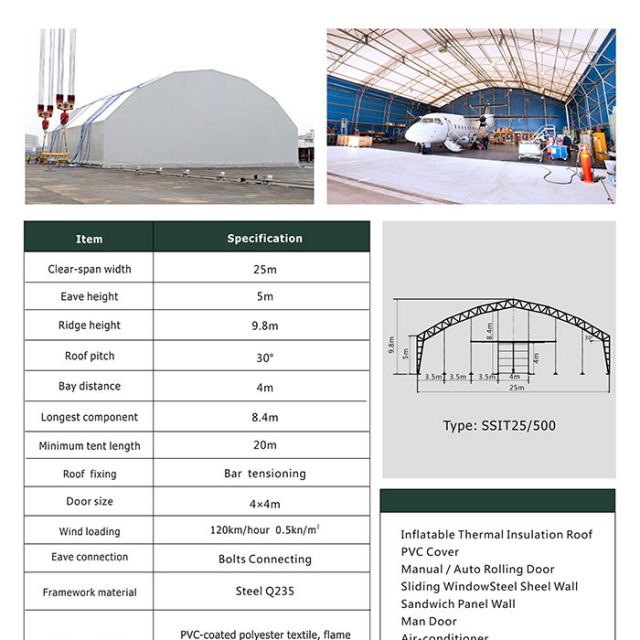 25m Span Steel Structure Industrial Tent