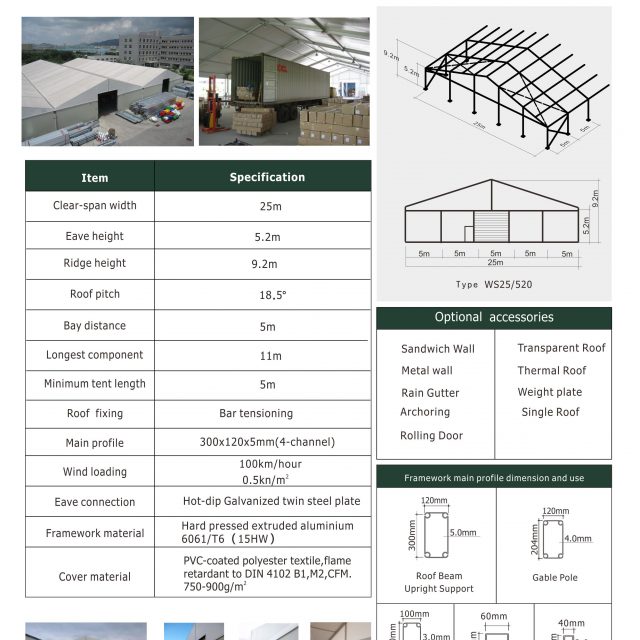 25m Span Warehouse Tents