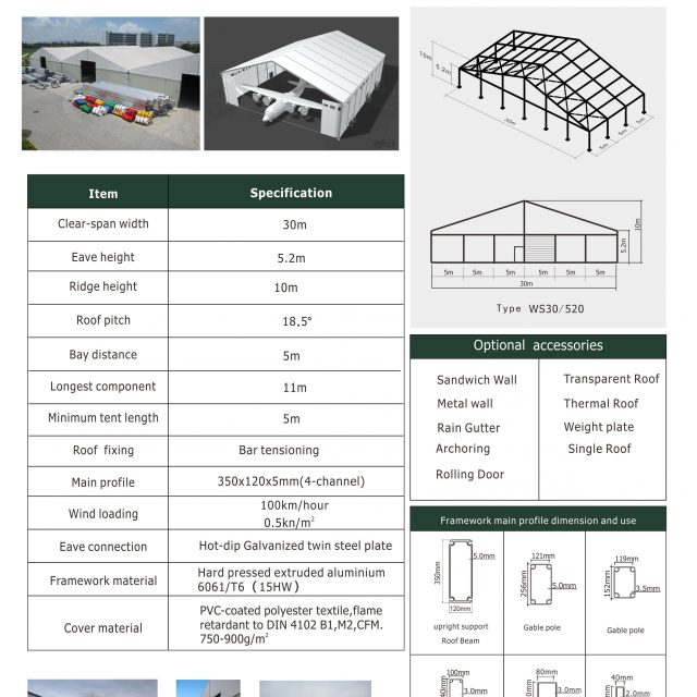 30m Span Warehouse Tents