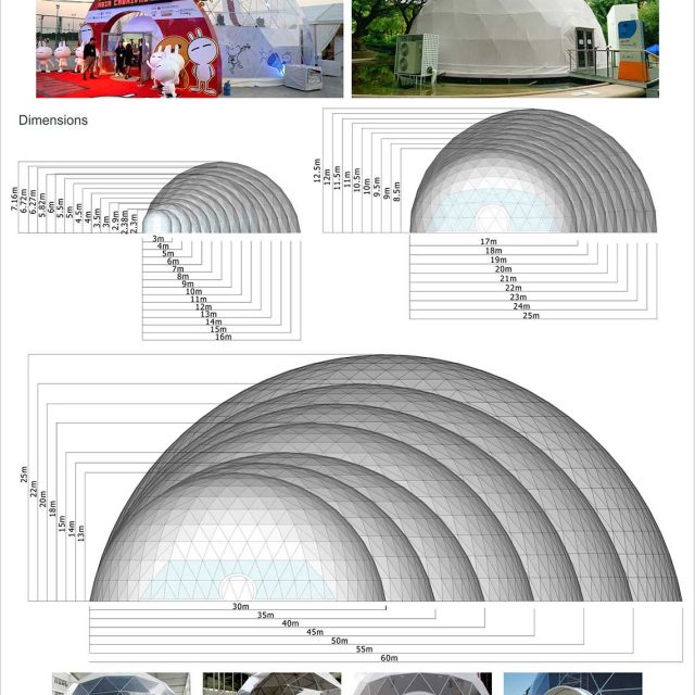 3m 60mSpan Half Sphere Tent