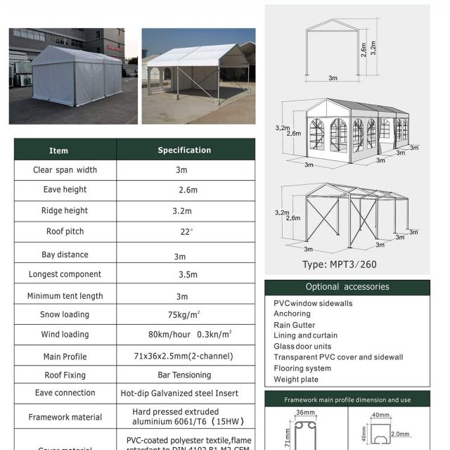 3m Span Mini Party Tent