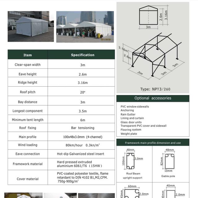 3m Span New Party Tent