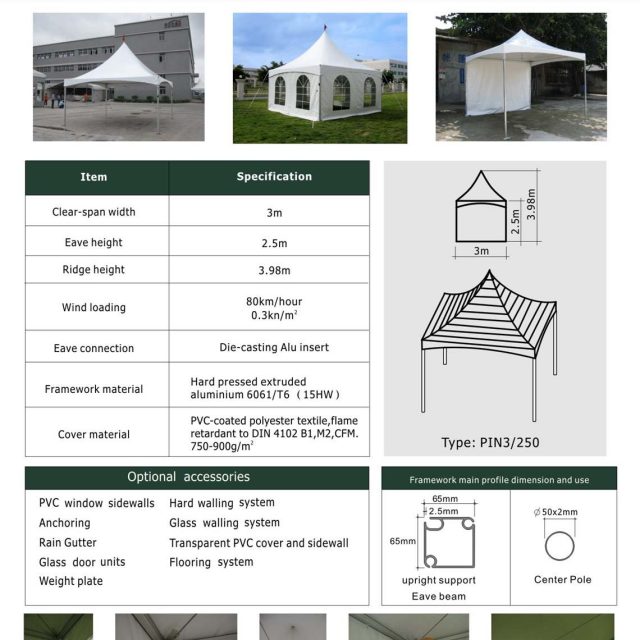 3m Span Pinnacle Tent