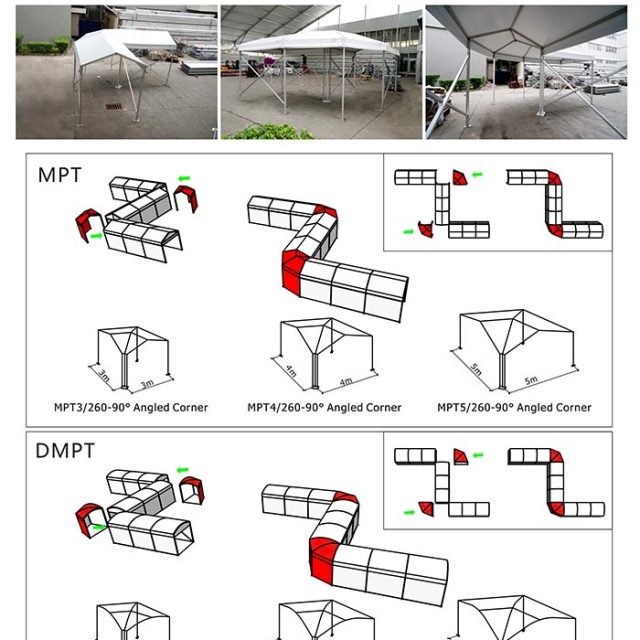 3m Span Small Walkway Corner Tent