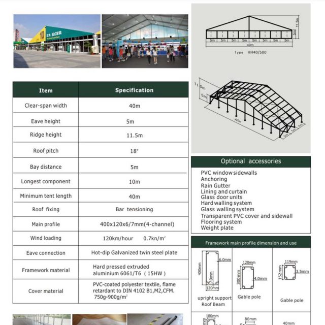 40m Span Huge Tent Hall
