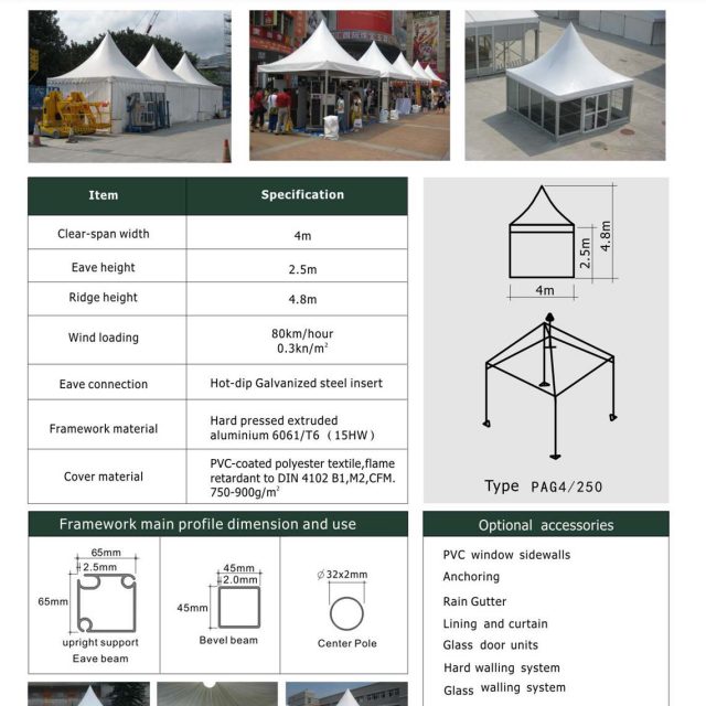 4m Span Pagoda Tent 