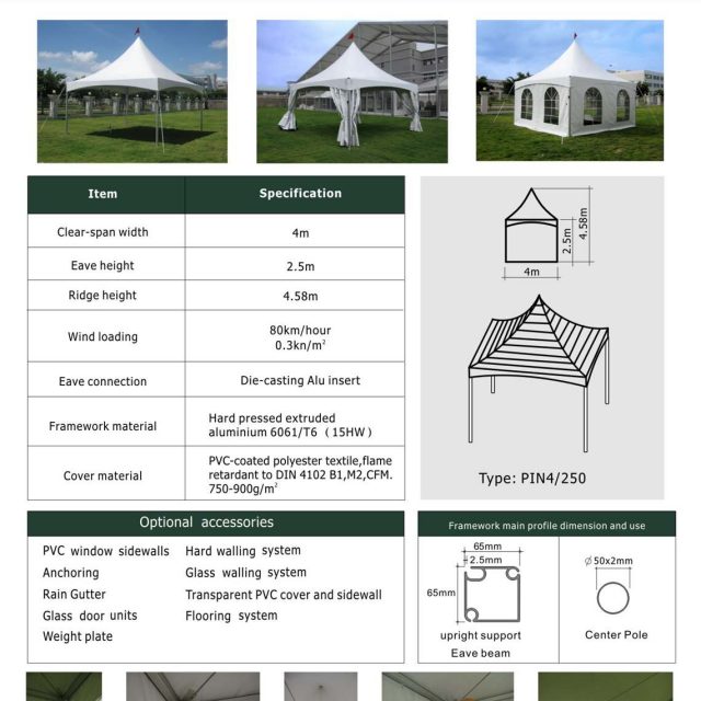 4m Span Pinnacle Tent