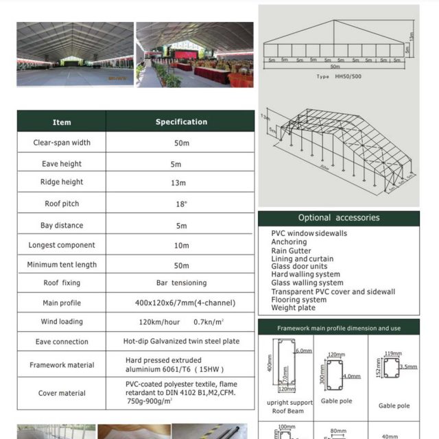 50m Span Huge Tent Hall