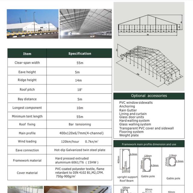 55m Span Huge Tent Hall