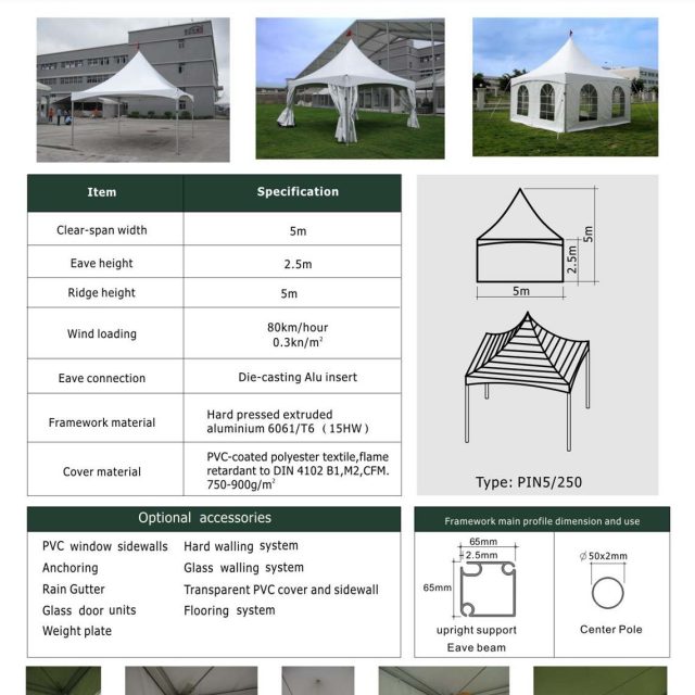 5m Span Pinnacle Tent