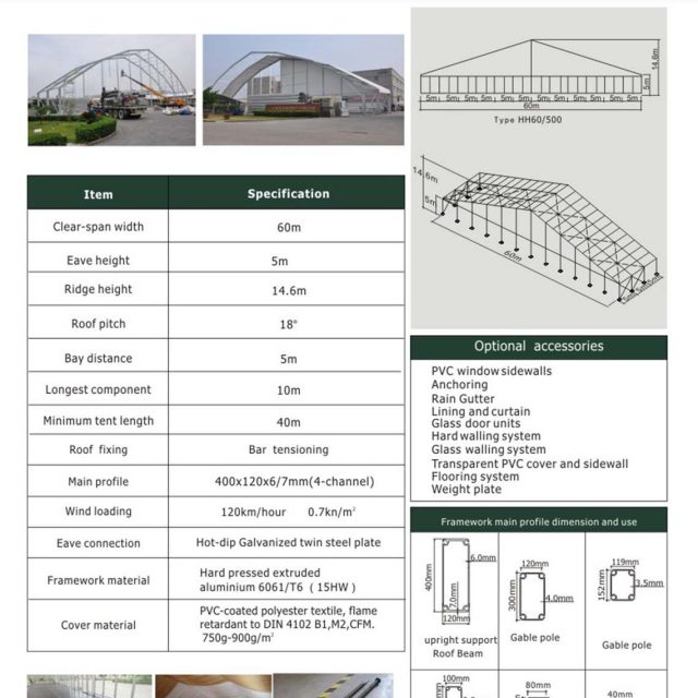 60m Span Huge Tent Hall