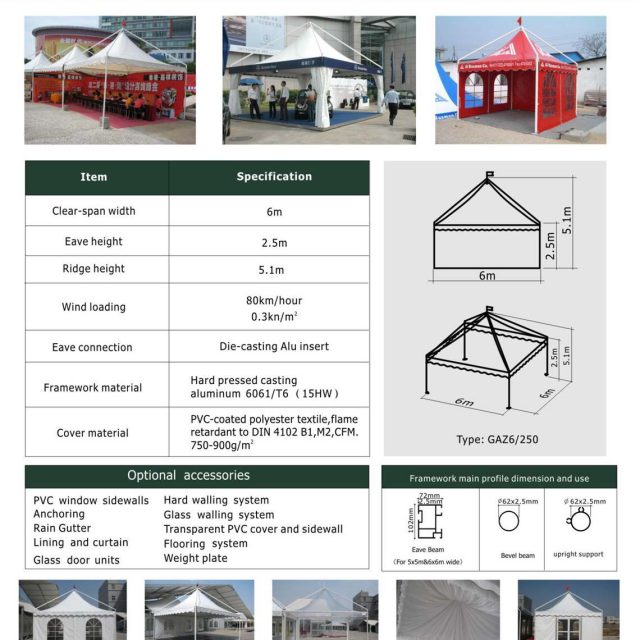 6m Span Gazebo Tent