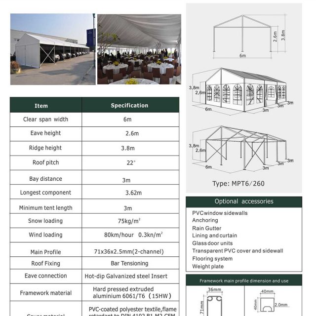 6m Span Mini Party Tent