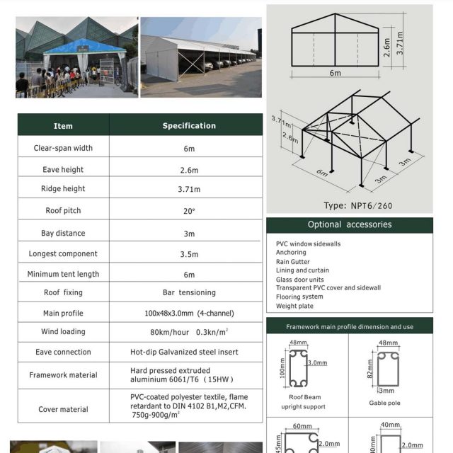 6m Span New Party Tent