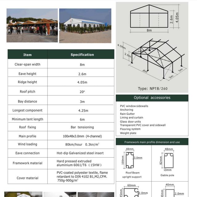 8m Span New Party Tent