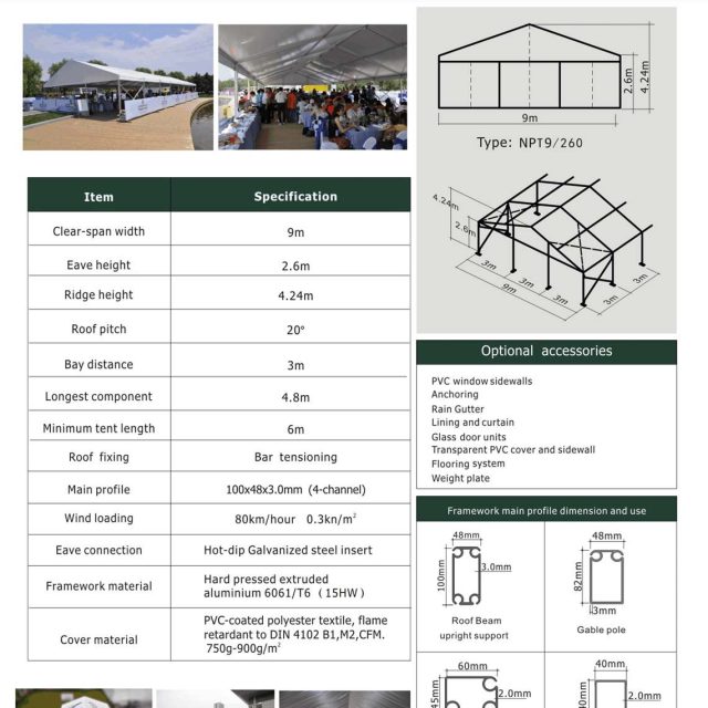 9m Span New Party Tent