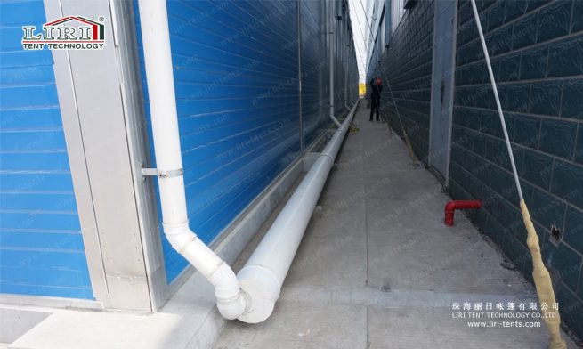 tents hard rain gutter