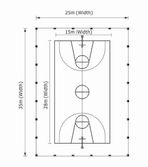 Recommended Size for Single Basketball Court
