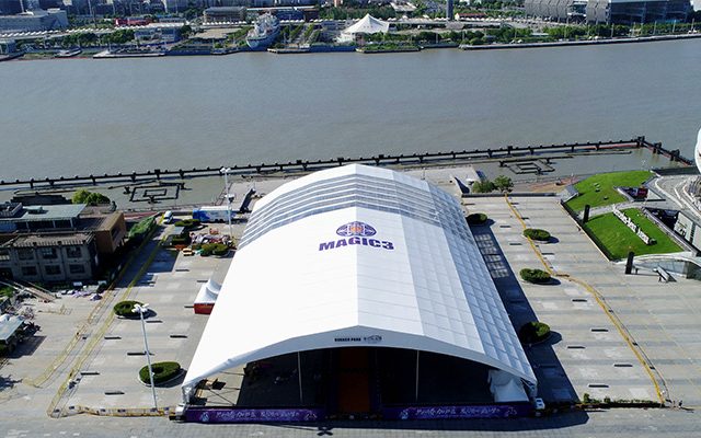 60m Clear Span Tent Installs for Sport Event Video