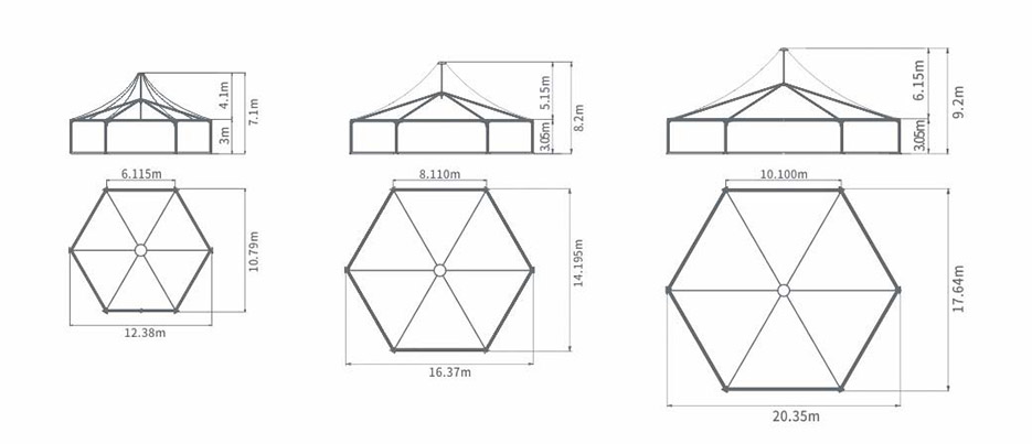 Hexagon Module Square Tent