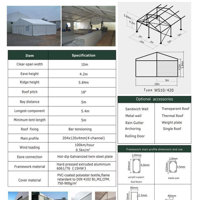 10m Span Warehouse Tents