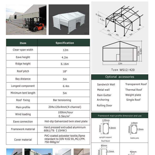 12m Span Warehouse Tents