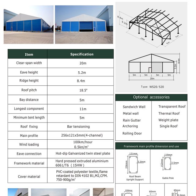 20m Span Warehouse Tents
