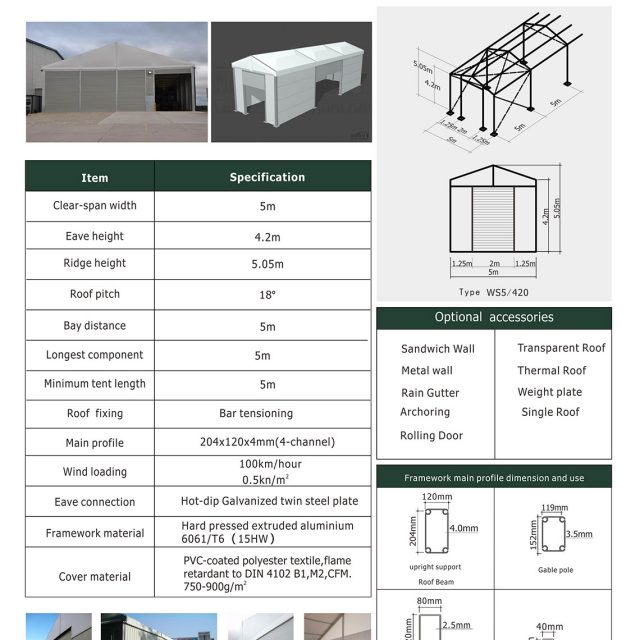 5m Span Warehouse Tents