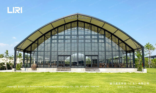 garden marquee glass wall front view