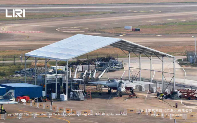 Su 57 Appeared at Air Show China LIRI provides hangar tents (1)