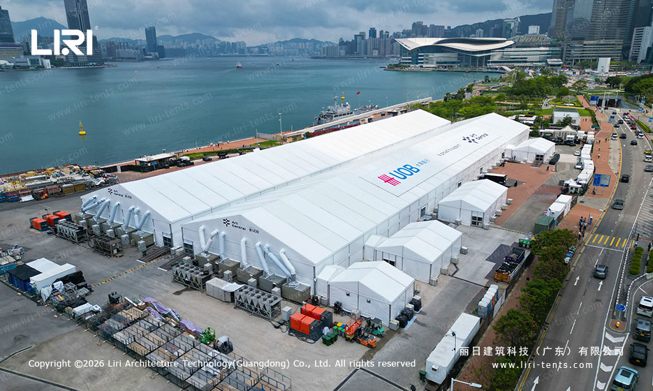 Exhibition tent exterior at Central Art Fair