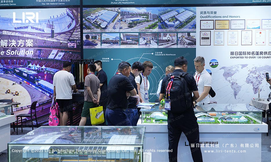 Liri Tent sports venue models displayed at China Sport Show 2026