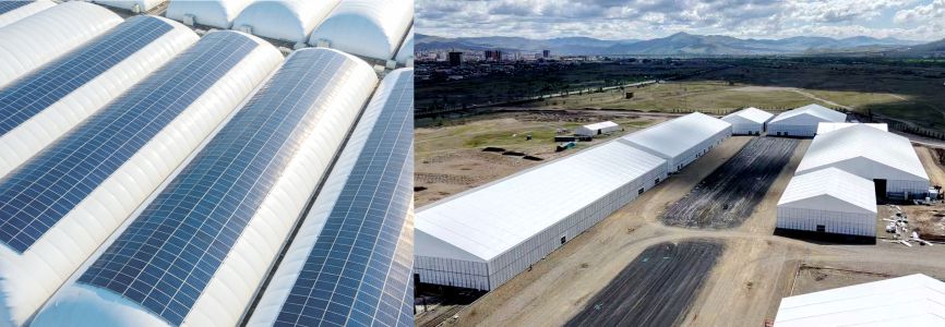 Solar-powered tents and green low-carbon temporary facilities
